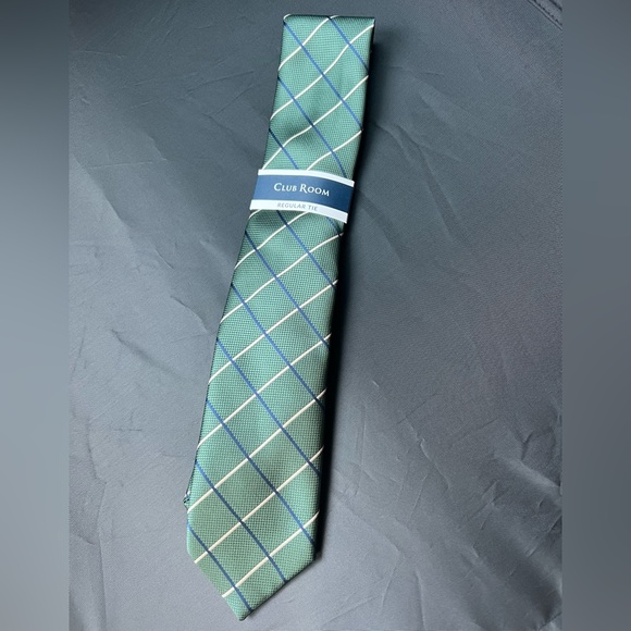 Club Room Green Checkered Tie - Picture 1 of 6